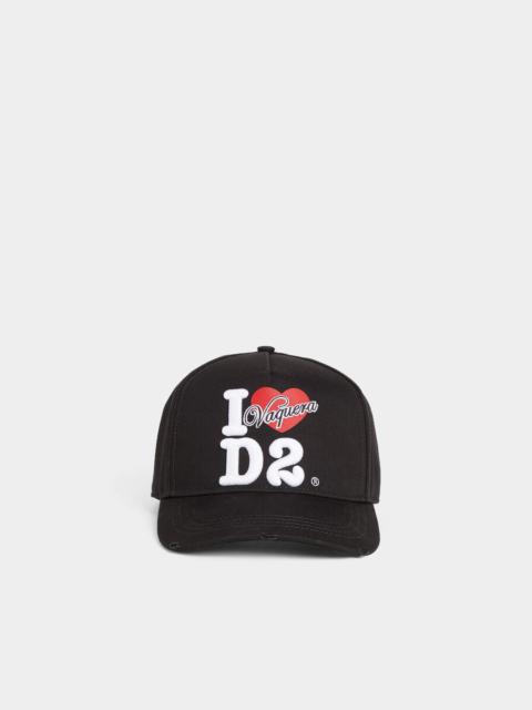DSQUARED2 VAQUERA X D2 I LOVE D2 BASEBALL CAP