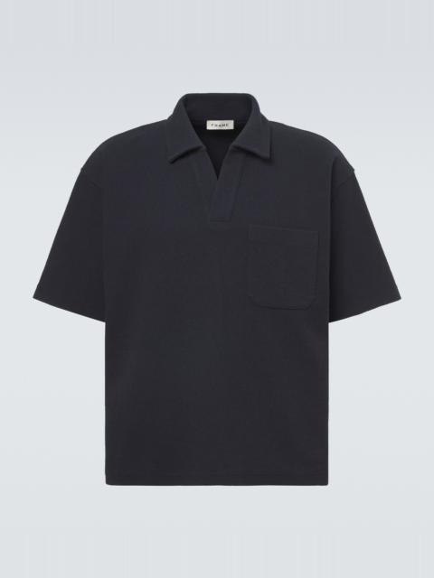FRAME Textured cotton-blend polo shirt