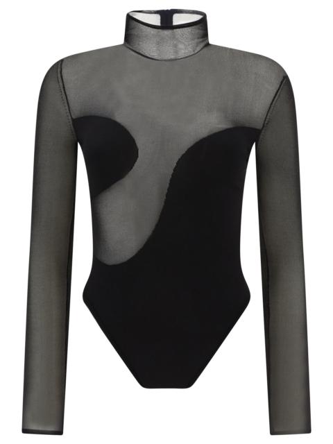 NENSI DOJAKA Asymmetric Line Bodysuit Tops Black