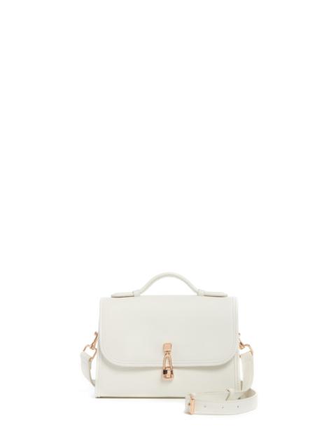 Small Leonora Flap Bag in Ivory Textured Leather