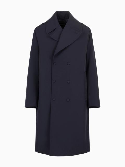 EMPORIO ARMANI Double-breasted soft-touch nylon trench coat