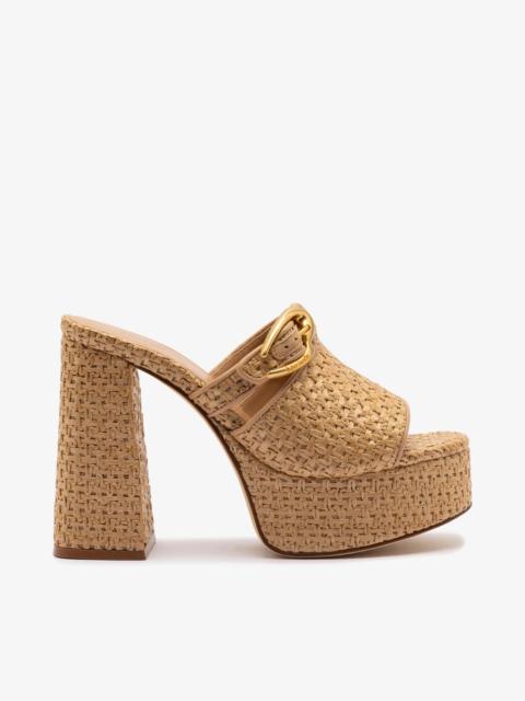 Larroudé Dolly Verona Mule In Natural Raffia