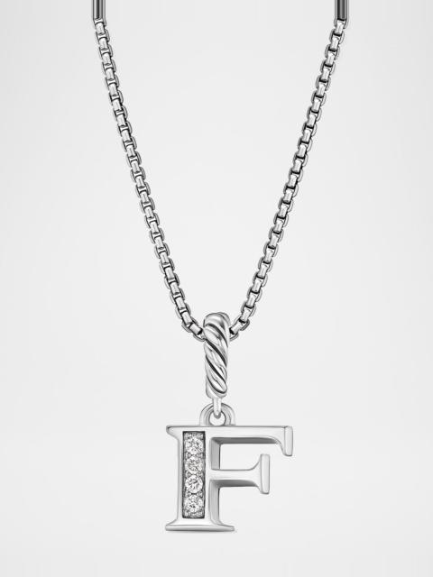 DAVID YURMAN Pave Initial Pendant Necklace with Diamonds in Silver, 17mm