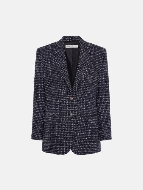 Alessandra Rich OVERSIZED SEQUIN CHECKED TWEED JACKET