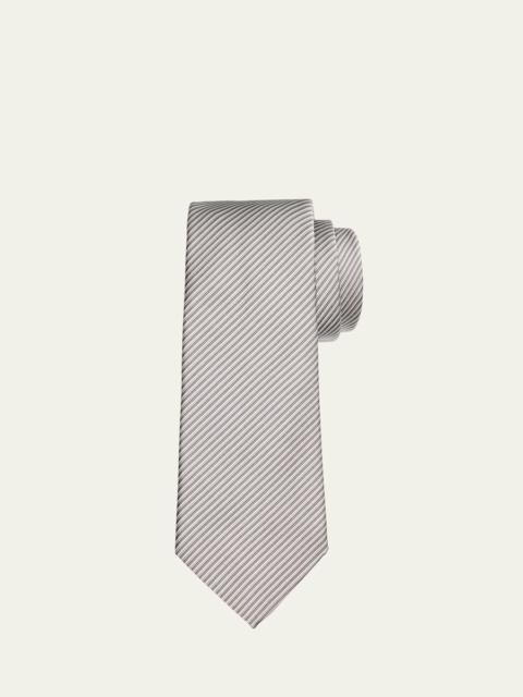 GIORGIO ARMANI Men's Micro-Stripe Silk and Cotton Tie