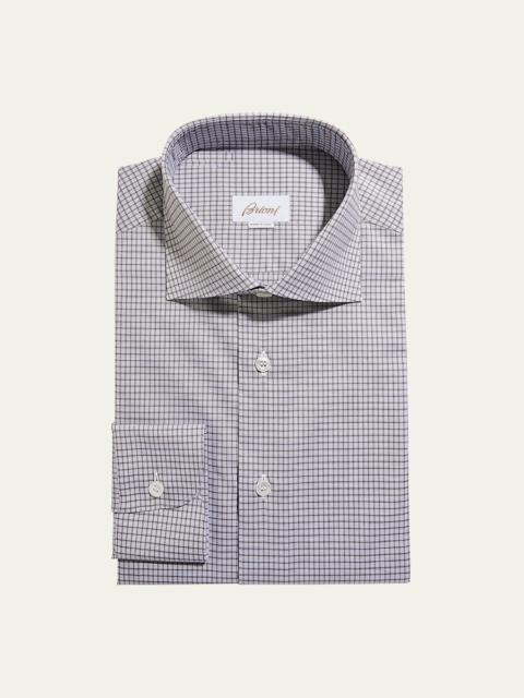 Brioni Men's Graph Check Cotton Dress Shirt