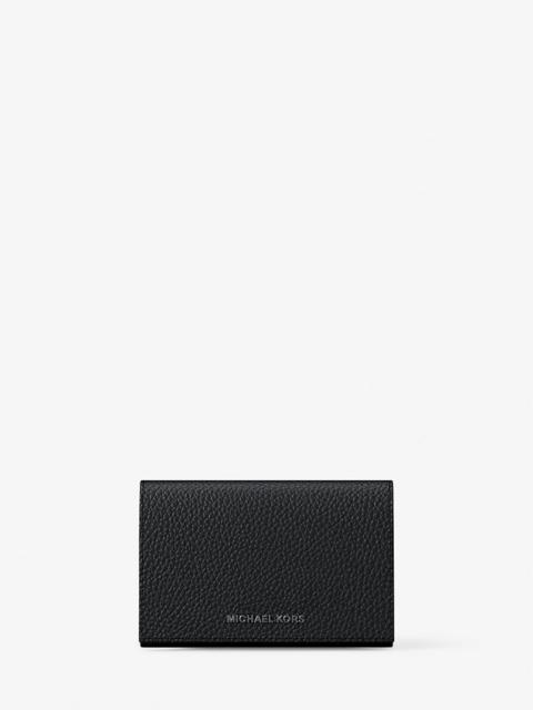 MICHAEL KORS Hudson Pebbled Leather Card Case