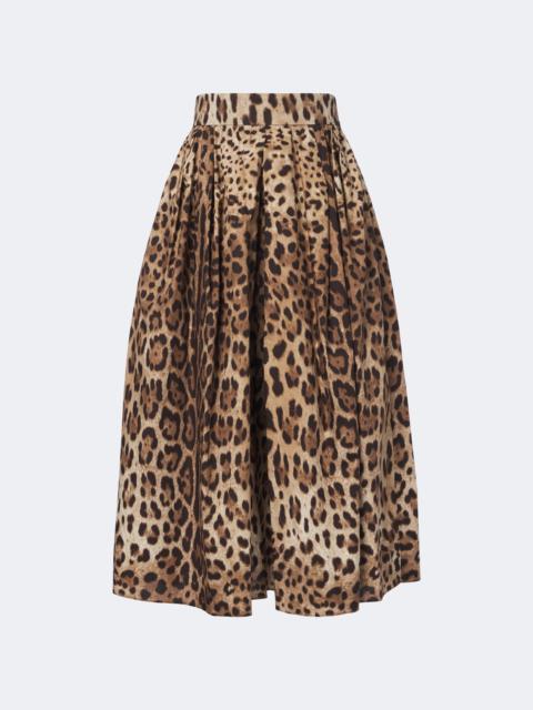 Dolce & Gabbana Leopard-print cotton midi skirt