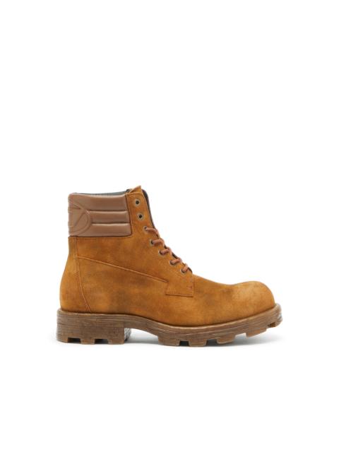 Diesel D-HAMMER - COMBAT BOOTS IN SUEDE AND LEATHER