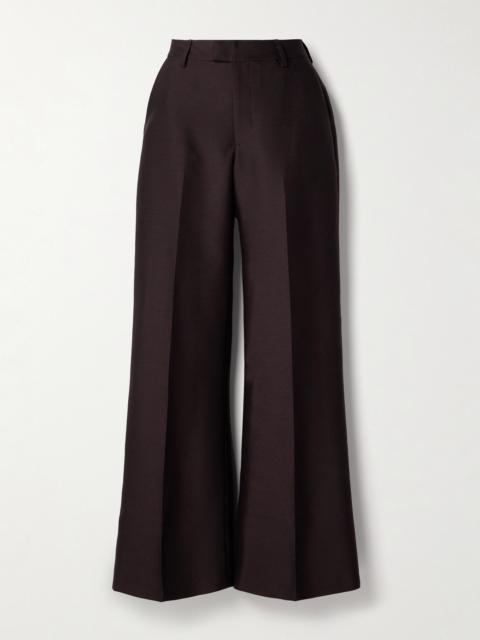 KALLMEYER Athena Wool And Silk-blend Twill Wide-leg Pants