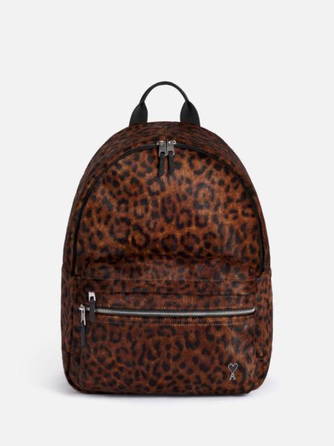 AMI Paris leopard-print zipped backpack