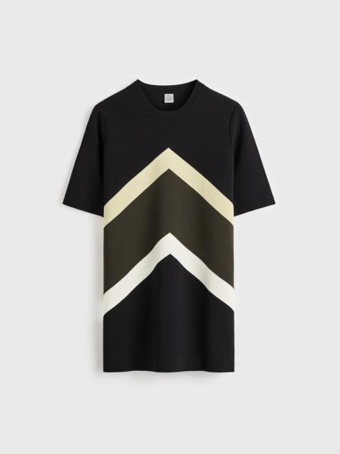 TOTEME Chevron stripe tee black/green