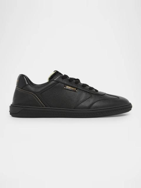 VERSACE Leather Low-Top Sneakers