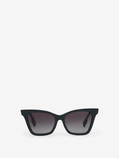 Check Detail Bio-acetate Square Frame Sunglasses