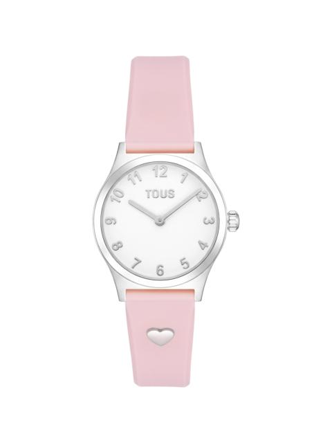 TOUS Analog Watch with steel and rose-colored strap TOUS EPIC ICON KDT CHARMS
