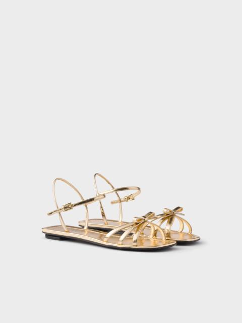 Prada Flat metallic leather sandals
