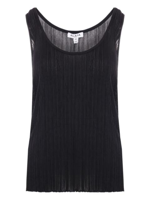 Alaïa scoop-neck pleated tank top