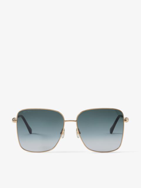 JIMMY CHOO Hester
Rose Gold Square-Frame Sunglasses with Grey Shaded Lenses
