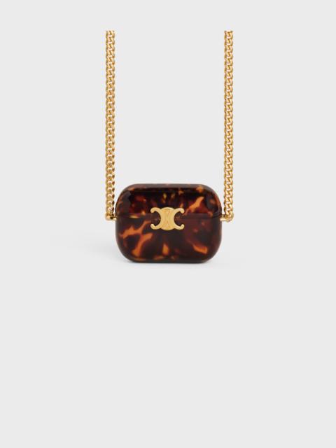 CELINE AIRPODS PRO CASE ON CHAIN in resin