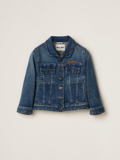 Miu Miu Cropped stretch denim jacket