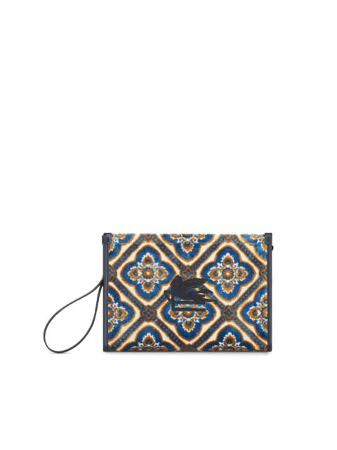 Etro logo-embroidered jacquard makeup bag