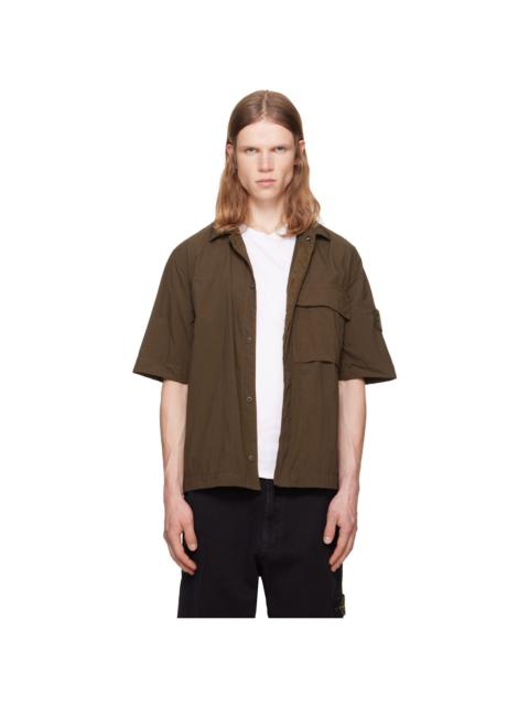 Stone Island Khaki 1200019 Nylon Smerigliato S.I. Ghost Shirt