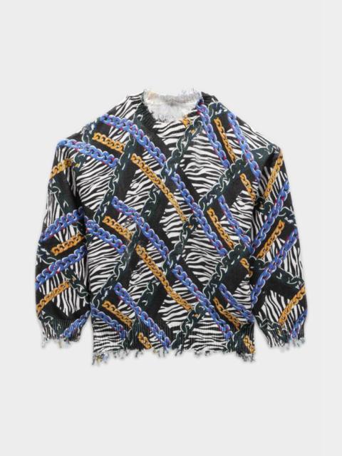 R13 CHAINED ZEBRA OVERSIZED SWEATER - MULTICOLOR | R13