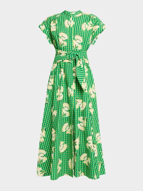 SALONI Neesha Short-Sleeve Cotton Maxi Dress