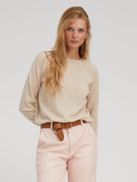 SPRWMN LATTE CASHMERE RAGLAN SWEATER