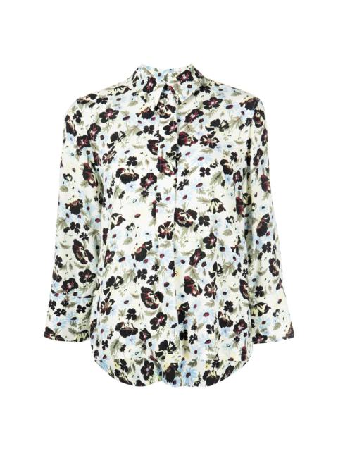 floral-print crepe blouse