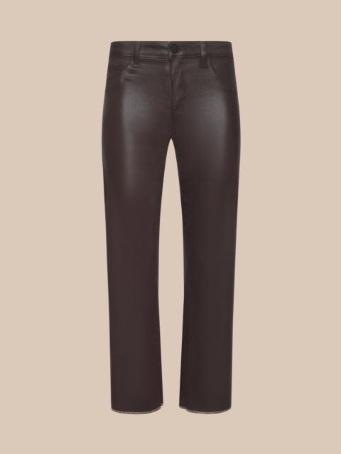 L'AGENCE Wanda Coated Cropped Wide-Leg Jean