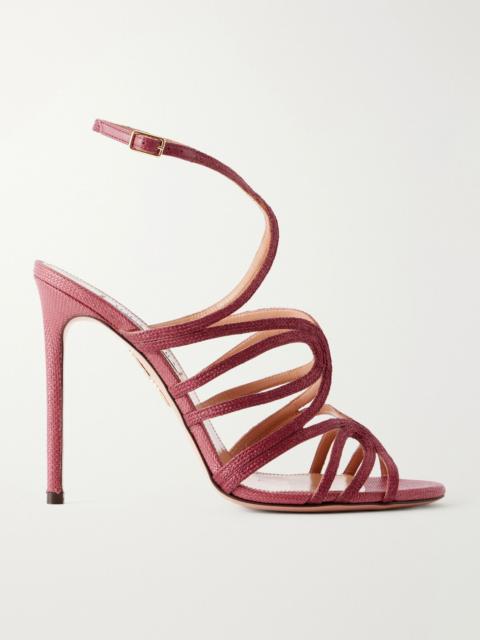 AQUAZZURA Serenade 105 raffia sandals Red