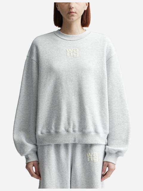 alexanderwang.t PUFF LOGO ESSENTIAL TERRY CREW SWEATSHIRT