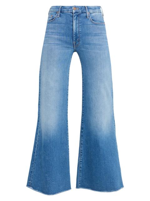 MOTHER Women's The Roller Mid-Rise Stretch Wide-Leg Fray Jeans - Fan Favorite