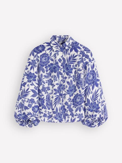 BODEN Puff Sleeve Linen Shirt-Sapphire Blue, Tigers Paradise