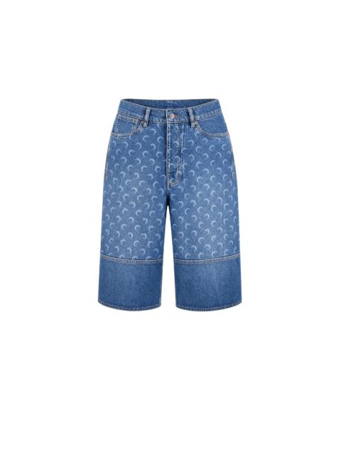 Marine Serre LIGHT BLUE DENIM BERMUDA