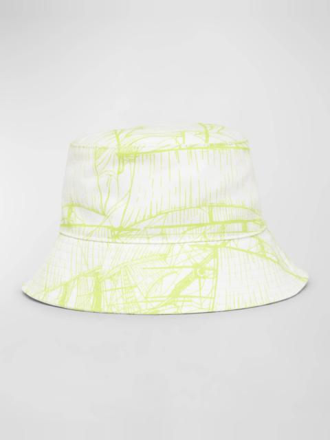 FERRAGAMO Neon Print Cotton Bucket Hat