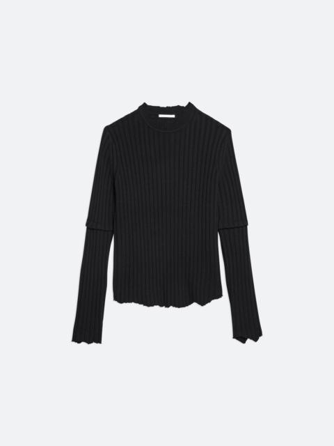 DISTRESSED RIBBED SWEATER