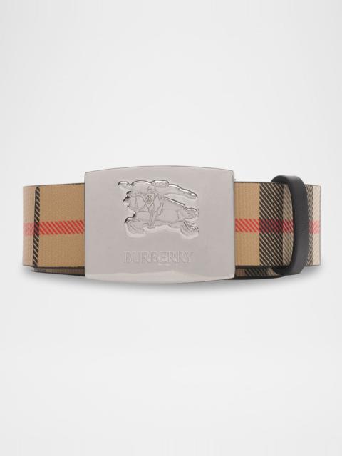 Burberry Men's EKD-Buckle Reversible Check Belt