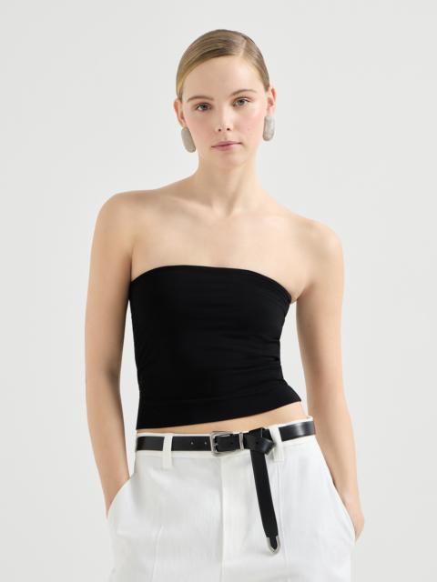 Brunello Cucinelli Stretch cotton jersey bandeau top