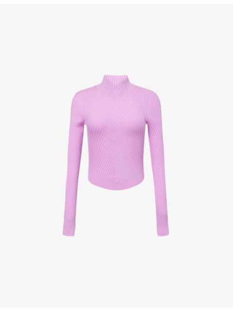 Victoria Beckham Ribbed High-Neck Wool Jumper