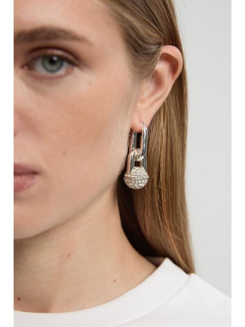 KAREN MILLEN Chain Link Diamante Detail Drop Earrings