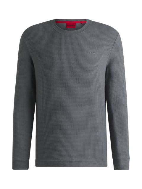 HUGO COTTON PAJAMA TOP WITH EMBROIDERED LOGO