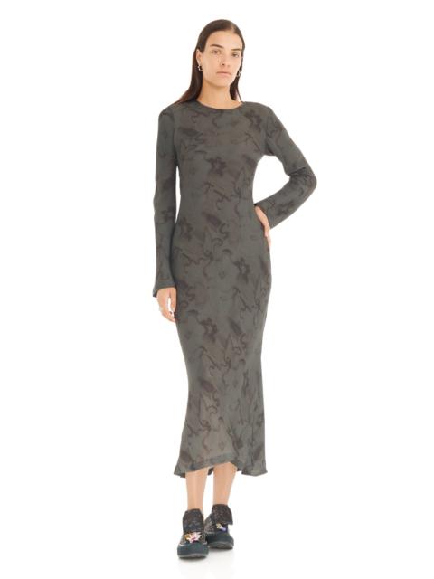 Collina Strada BLACK WATERCOLOR FLORAL YURI DRESS