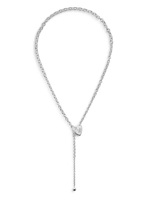 Sterling Silver Trademark Heart Lariat Necklace, 24"