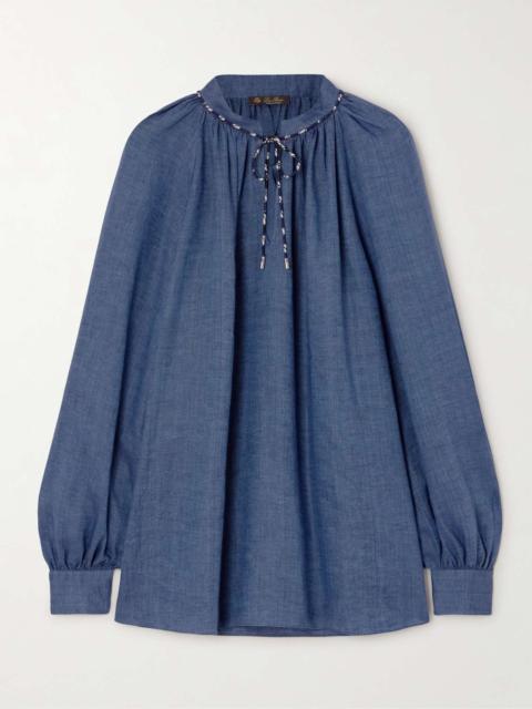 Loro Piana Linen-chambray blouse