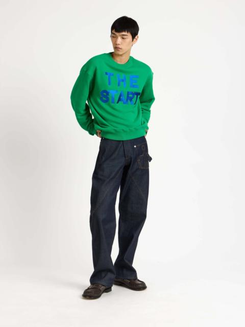 JW Anderson MENS 'THE START' SWEATSHIRT IN BRIGHT GREEN