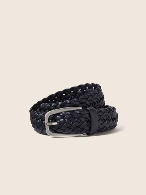 ZEGNA DARK BLUE LEATHER BELT