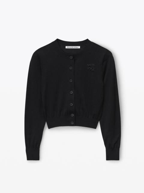 Alexander Wang logo cropped cardigan in superfine merino