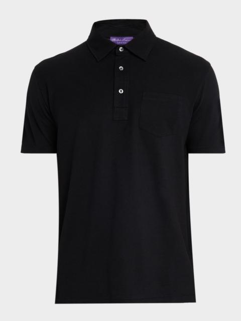 Ralph Lauren Men's Cotton and Cashmere Pique Pocket Polo Shirt